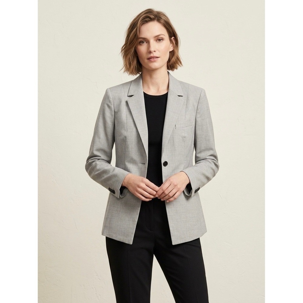 MM.LaFleur Moreland Jacket Light Gray Wool Blend Blazer Size +1